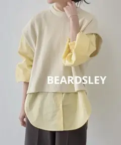 美品 BEARDSLEY ジレセットシャツ ホワイト×イエロー