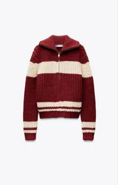 ZARA ストライプニットカーディガン