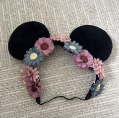 花飾り付き ミッキー ヘアバンド