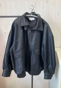 【MONO-MART LADY'S】ヴィンテージライクフェイクレザーブルゾン