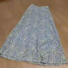 fifth 花柄水色スカート