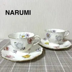 【NARUMI】 ボーンチャイナ　フラワー　カップ＆ソーサー