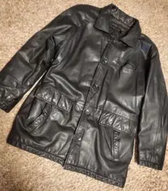 本格レザージャケット　ブラック　大きめサイズ　牛革　ヴィンテージ