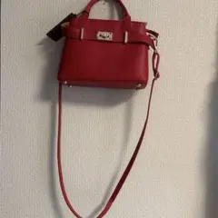 新品タグ付鮮やかなレッドの2wayショルダーバッグのサムネイル