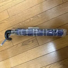 チェック柄　折りたたみ傘 自動開閉　ネイビー