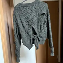 スナイデル　バッグリボン　ニット　カーキ