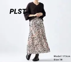 【美品】レオパードプリントプリーツスカート