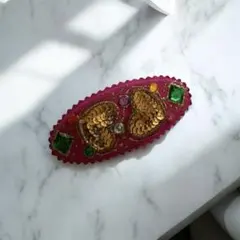 ビンテージvintageポップ平成レトロピンクビッグビーズアクセサリーバレッタ