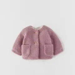 ② ZARA ベビー 新品 フェイクボアライナープリントコート 68 70