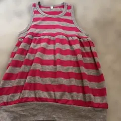 ノースリーブワンピース 120cm ピンク グレー