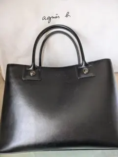 agnès b. 黒レザートートバッグ