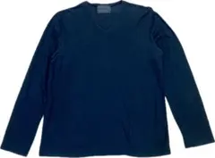 美品★ノリコイケnorikoike♂ピュアコットンVネック長袖カットソー★黒