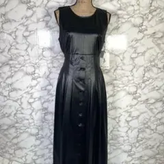美品 Jenny garcon （42） フェイクレザーノースリーブワンピース 