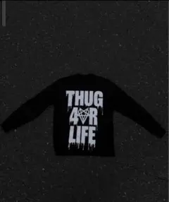 ed3n THUG 4 LIFE ブラック長袖カットソー ED3N 