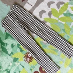 ベルメゾン ジータ 黒と白のチェック柄スリムフィットパンツ