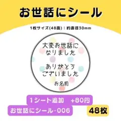 お世話になりましたシール006　48枚／サンキューシール