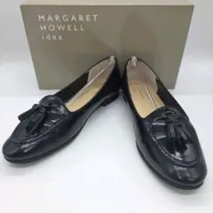 【箱付き】マーガレットハウエルアイデア　タッセルローファー　本革　黒　22.5