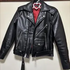 値下げ✨超美品希少品✨JIMSINN ダブルライダースジャケットレザー/黒/32