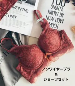 ノンワイヤーブラ+透け感ショーツ 上下2点セット