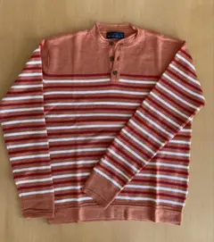 MONSIEUR NICOLE オレンジ ストライプ ニットセーター サイズ48