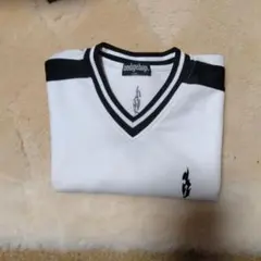 モン吉様専用　hedgehog Vネック トレーナー ホワイト/ブラック