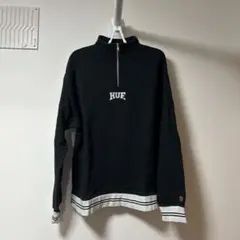 HUF ハーフジップ スウェット ブラック
