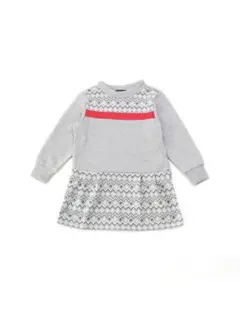 COMME CA ISM 雪柄 長袖ワンピース 130