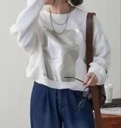 【NUNIFE / ロングセラーアイテム】箔プリントプルオーバー