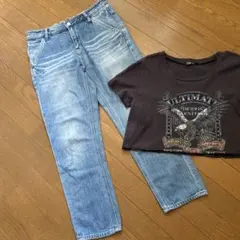 ライトブルー デニムパンツ　ベルメゾンMのサムネイル