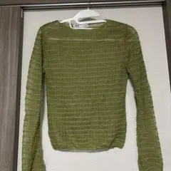 ZARA オリーブグリーン 長袖ニット　Mサイズ