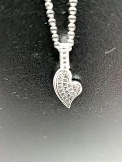キュービックハート型 ペンダント ネックレス　クリスタル(透明)
