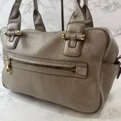 ATAO レザー ショルダーバッグ グレージュ ゴールド金具 斜め掛け 