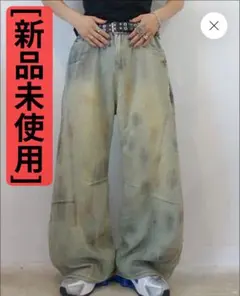 【新品未使用】yolo ウォッシュドペイントカーブデニム TN0182