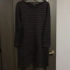 無印良品 ボーダーワンピース