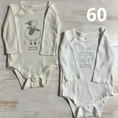 BABY GAP 長袖ボディスーツ 60 2点セット