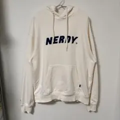 NERDY ノルディ ロゴプリント パーカー ホワイト オーバーサイズのサムネイル