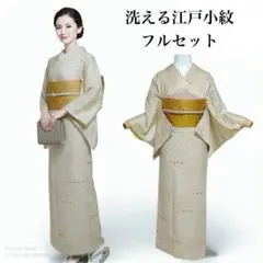 洗える着物　江戸小紋　フルセット　4点 着付け練習　初心者にも　イA8