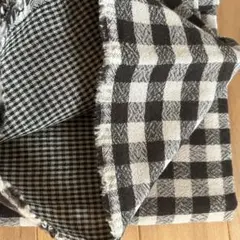 新品⭐️綿麻？二重織、チェック生地、チョコ116幅✖️1.5m