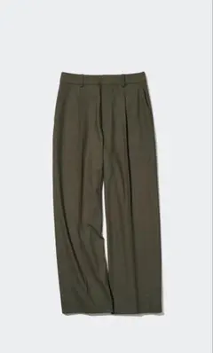 ユニクロ　タックワイドパンツ オリーブ S