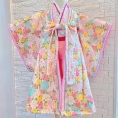 ⚪︎受注生産品⚪︎ゆめかわいい豪華絢爛な十二単風羽織り　80〜100サイズ
