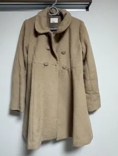 ベージュ ダブルボタン フレアコート　美品訳あり