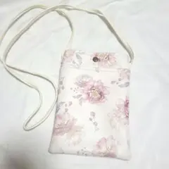 花柄スマホショルダー　オフホワイト
