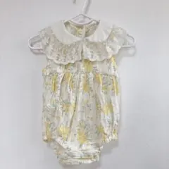 テータテート/レース襟/花柄/イエロー/ロンパース/