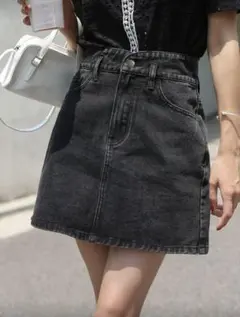 デニムミニスカート　黒　Mサイズ