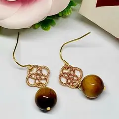 パワーストーン＊タイガーアイ＊ピアス＊天然石＊アレルギー対応＊ハンドメイド
