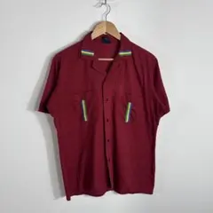 70s Hilton ヒルトン ボウリングシャツ ヴィンテージ レッド 赤 - メルカリ