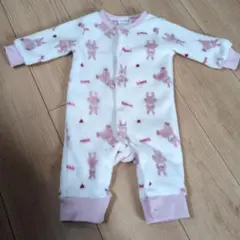 moelleux ウサギ柄ロンパース 70
