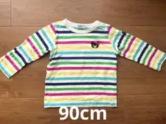 90cm DOUBLE.B ミキハウス ボーダー くま Tシャツ 長袖ストライプ