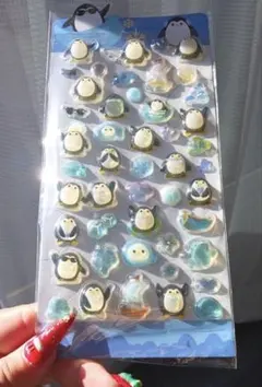 うるちゅる　ボンボンドロップシール　ペンギン　水族館