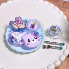 ①あじさいクマちゃんのパンケーキとバタフライピーティー